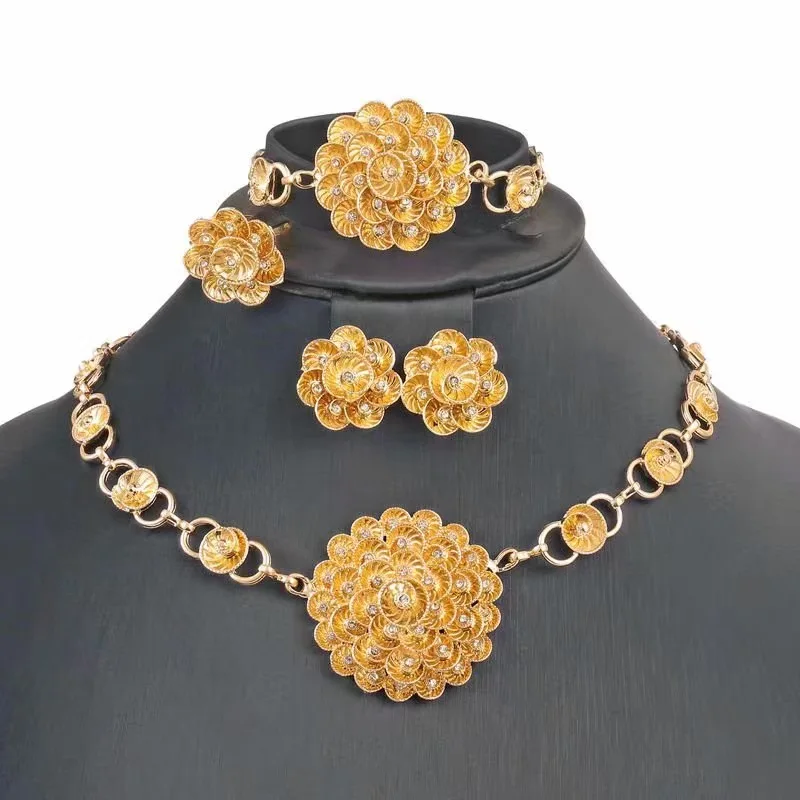 Wholesale Fine Jewelry Brazilian Gold Jewelry Set Speciality Gifts