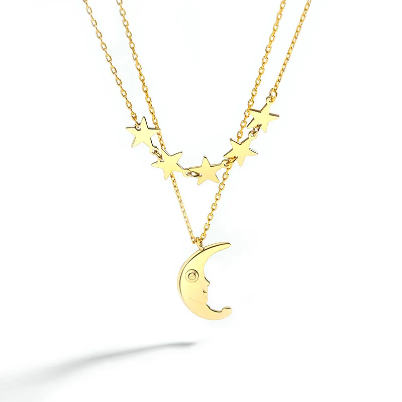 Daidan Necklace 18K Gold Sterling Silver Moon Multiple Layers Starsign Double Chain Gold Plated Necklace
Daidan Necklace 18K Gold Sterling Silver Moon Multiple Layers Starsign Double Chain Gold Plated Necklace