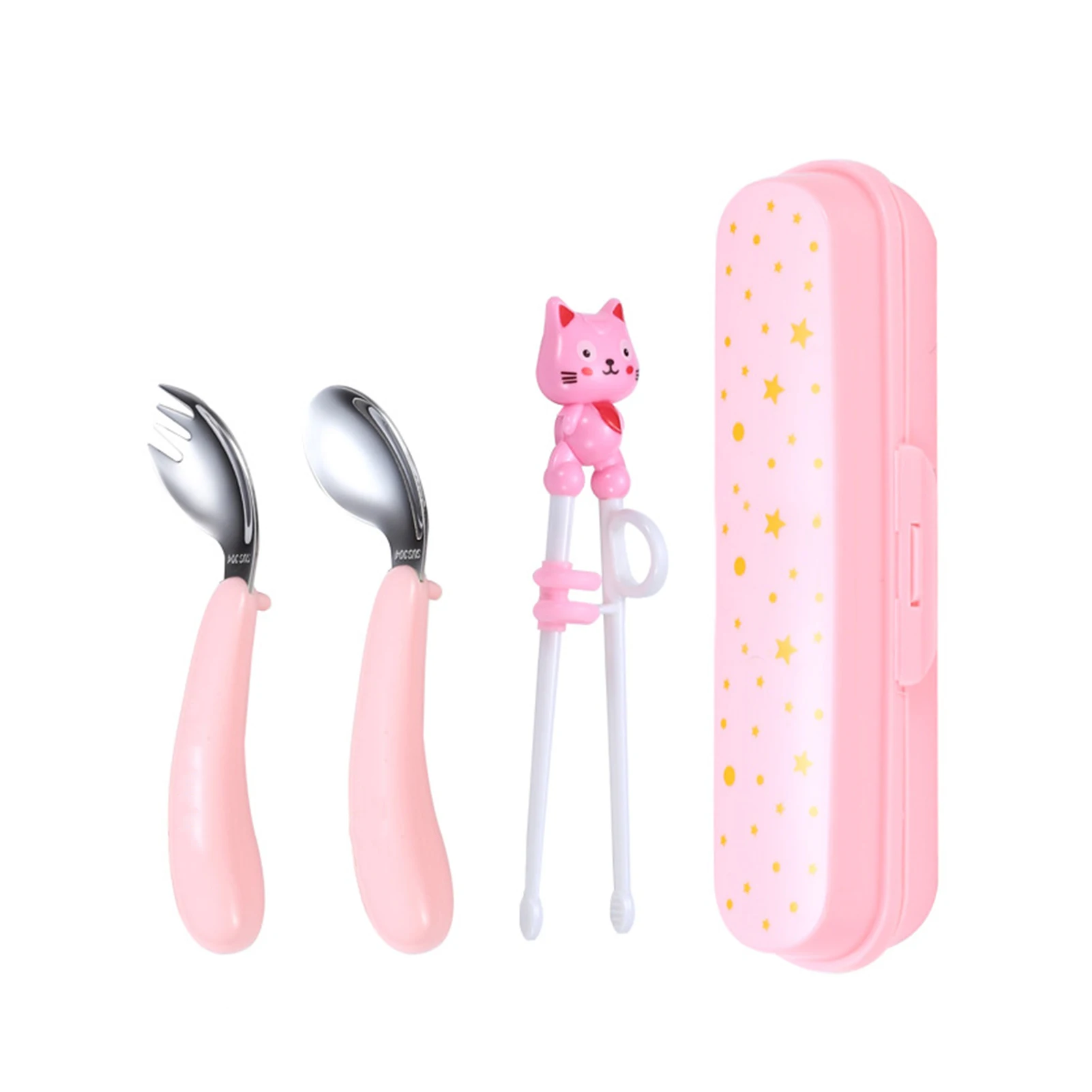 Portable Cute Baby Training Flatware Set Cartoon Kids Learning Training Tableware Chopsticks Spoon Set, Pink/blue
Portable Cute Baby Training Flatware Set Cartoon Kids Learning Training Tableware Chopsticks Spoon Set, Pink/blue