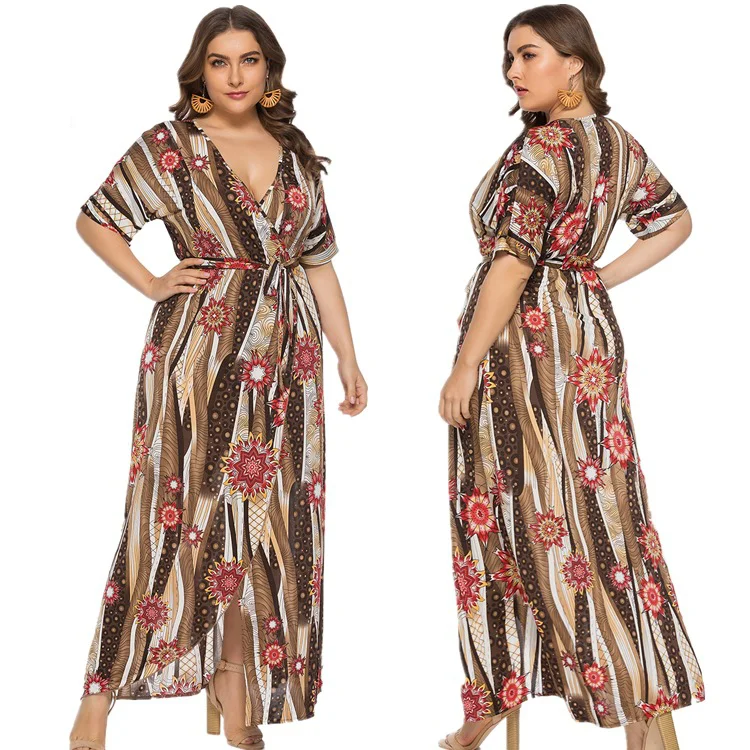 2021 hot sexy Vneck print split large dress loose Beach Resort large casual dress, Picture color
2021 hot sexy Vneck print split large dress loose Beach Resort large casual dress, Picture color