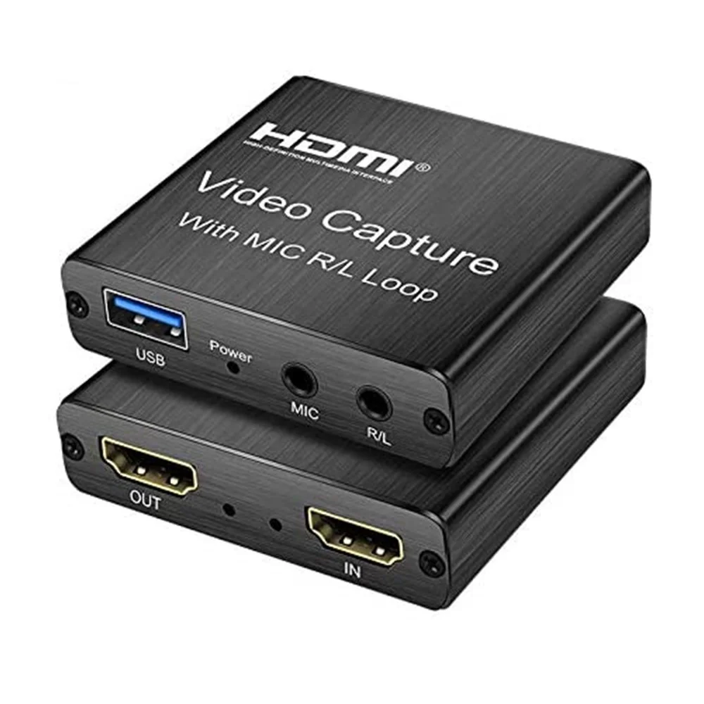 4K Audio Video Capture Card with HDMI Loop-Out 1080P 60 FPS Live Streaming Game Recorder Device for Gaming Streaming Teaching, Black
4K Audio Video Capture Card with HDMI Loop-Out 1080P 60 FPS Live Streaming Game Recorder Device for Gaming Streaming Teaching, Black