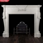Hand carved Marble Carved Fireplace Fireplace White Marble Fireplace Surround