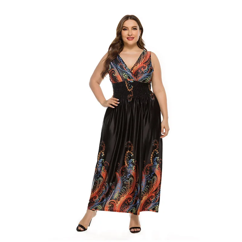 Plus size 100% viscose bohemia dresses floral sleeveless women maxi dress v neck dress
Plus size 100% viscose bohemia dresses floral sleeveless women maxi dress v neck dress