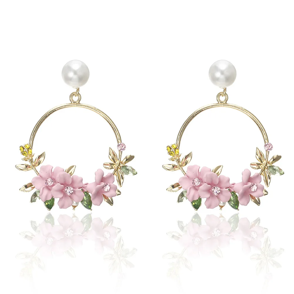 New Fashion Women 4 Multi color Big Hoop Gold Plated Cheap Pearl Resin Flower Earrings
New Fashion Women 4 Multi color Big Hoop Gold Plated Cheap Pearl Resin Flower Earrings