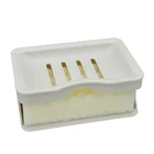 New Design Wholesale Double-Deck Square Plastic Soap Box with Window