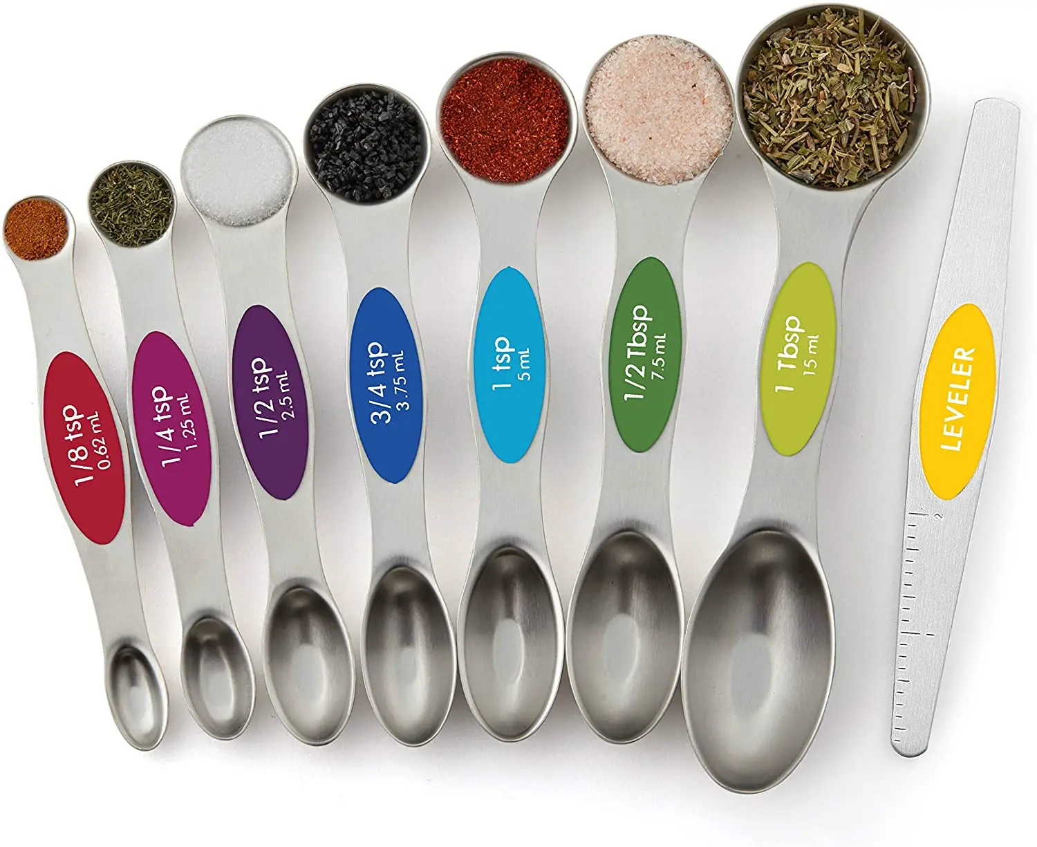 Dropshipping Dual Sided Stainless Steel Fits in Spice Jars Multi Color Set 8 Piece Magnet Measuring Spoon
Dropshipping Dual Sided Stainless Steel Fits in Spice Jars Multi Color Set 8 Piece Magnet Measuring Spoon