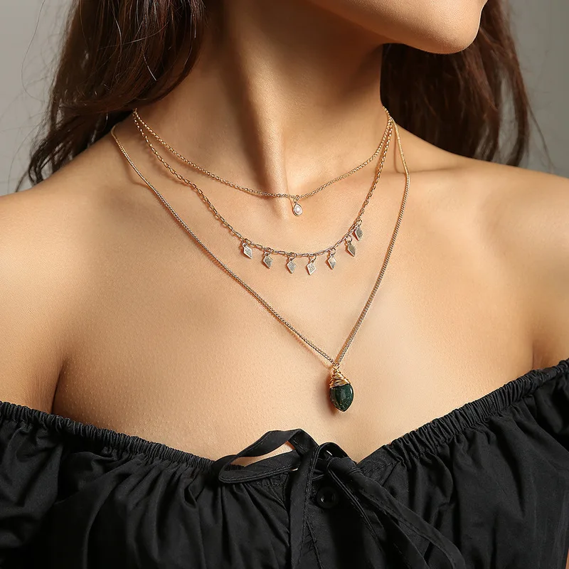 New Version Original Design Alloy Chain Golden Color Necklace For Women Agate Stone Pendant Charm Necklace
New Version Original Design Alloy Chain Golden Color Necklace For Women Agate Stone Pendant Charm Necklace