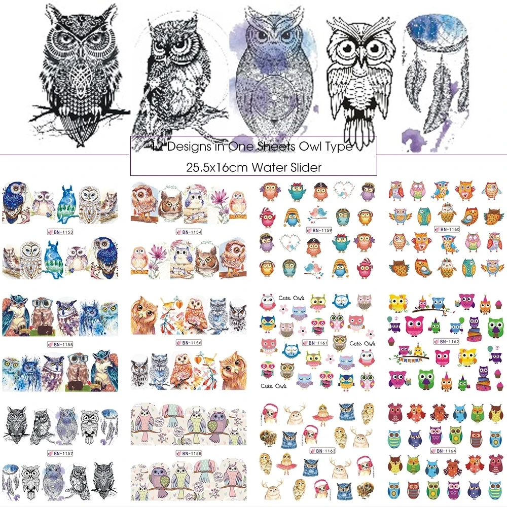 12 Designs/Sheet Mixed Colorful DIY animal Water Decals Nail Art Sticker Beauty Tattoos Women Nail Decorations
12 Designs/Sheet Mixed Colorful DIY animal Water Decals Nail Art Sticker Beauty Tattoos Women Nail Decorations