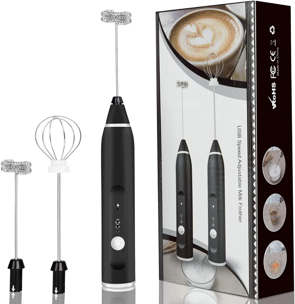 USB Rechargeable Handheld Electric Foam Maker For Coffee With 3 Stainless Steel Whisk Manual Milk Frother
USB Rechargeable Handheld Electric Foam Maker For Coffee With 3 Stainless Steel Whisk Manual Milk Frother