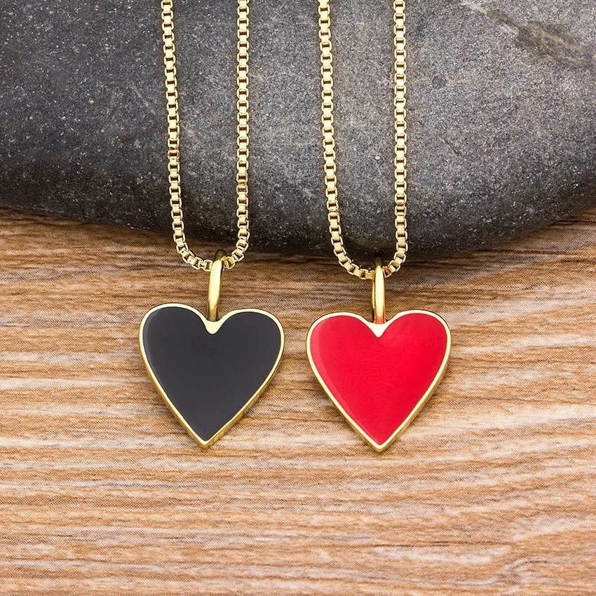New Fashion Romantic Heart Necklace Black Red Long Chain Choker Copper Zircon Charm Necklace for Women, Gold/silver
New Fashion Romantic Heart Necklace Black Red Long Chain Choker Copper Zircon Charm Necklace for Women, Gold/silver