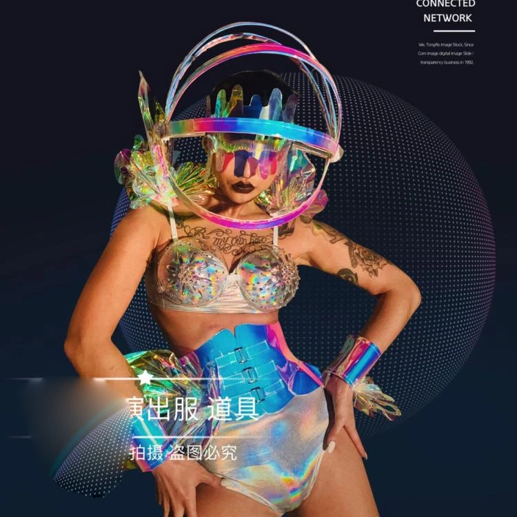 Space warrior costume cosplay party Nightclub Bar Female Singer Dance Team Party Symphony Laser Drill Bikini Set
Space warrior costume cosplay party Nightclub Bar Female Singer Dance Team Party Symphony Laser Drill Bikini Set