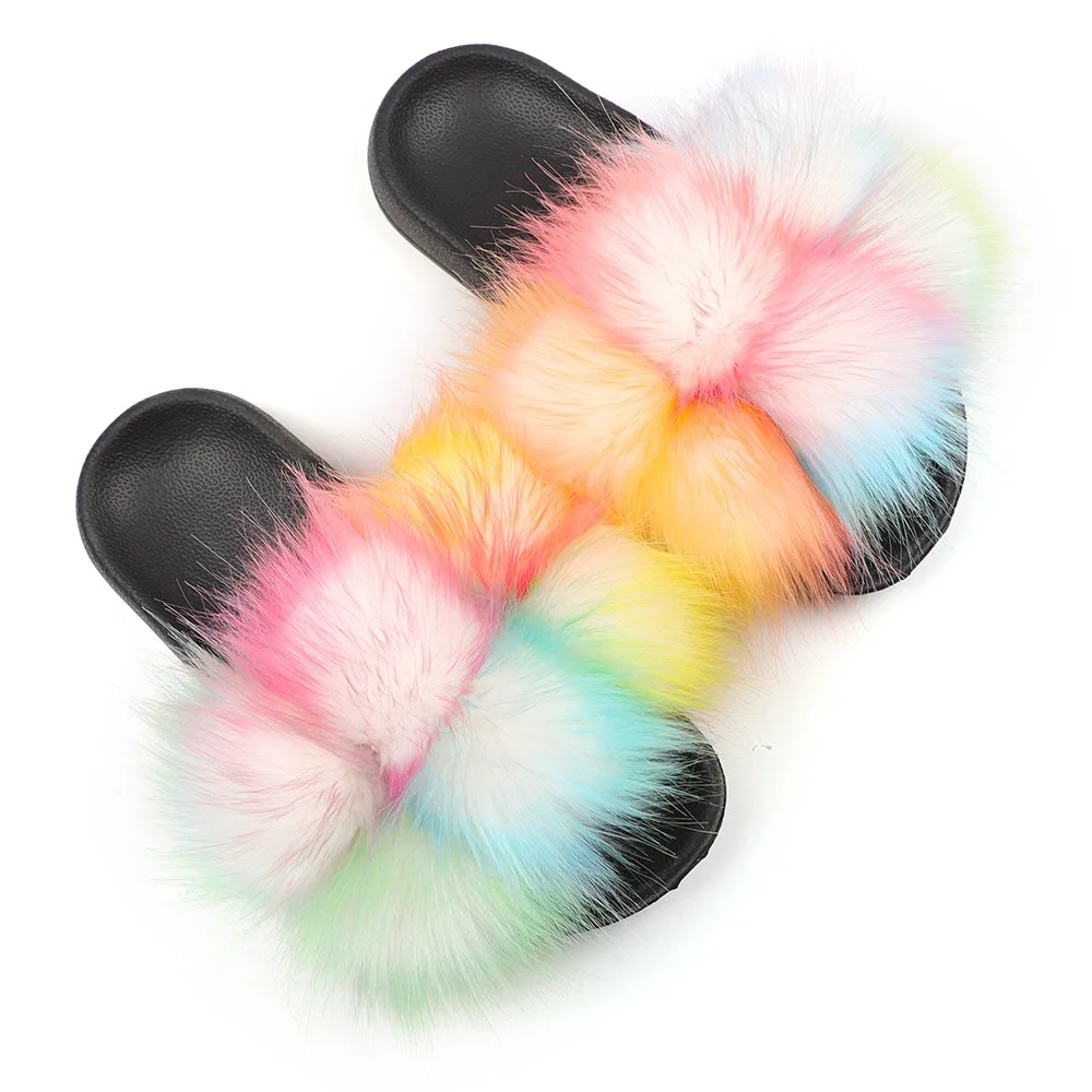 Imitated fox fur slippers for women to wear foreign trade sandals European and American fur home flat-bottomed color simulation, Customized color
Imitated fox fur slippers for women to wear foreign trade sandals European and American fur home flat-bottomed color simulation, Customized color