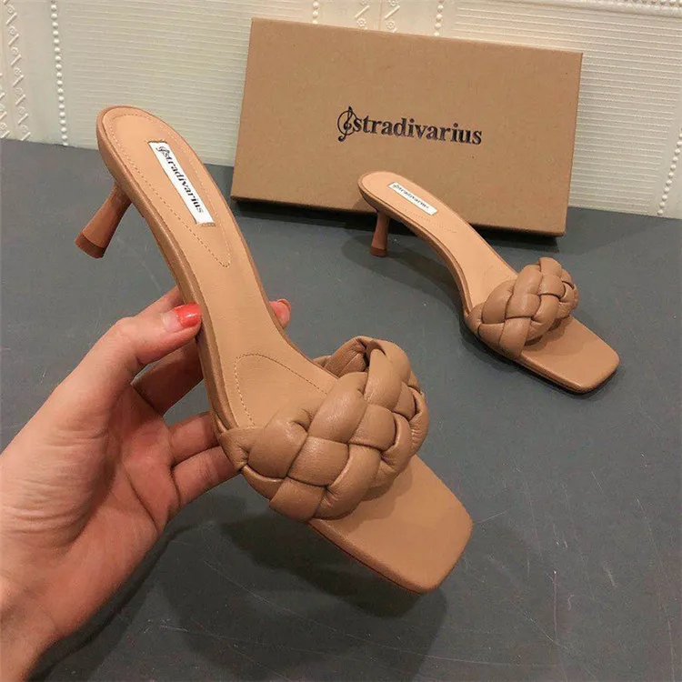 2021 fashion stylish female elegant woven one strap pu leather casual high heel slippers sandals comfort shoes for women ladies
2021 fashion stylish female elegant woven one strap pu leather casual high heel slippers sandals comfort shoes for women ladies