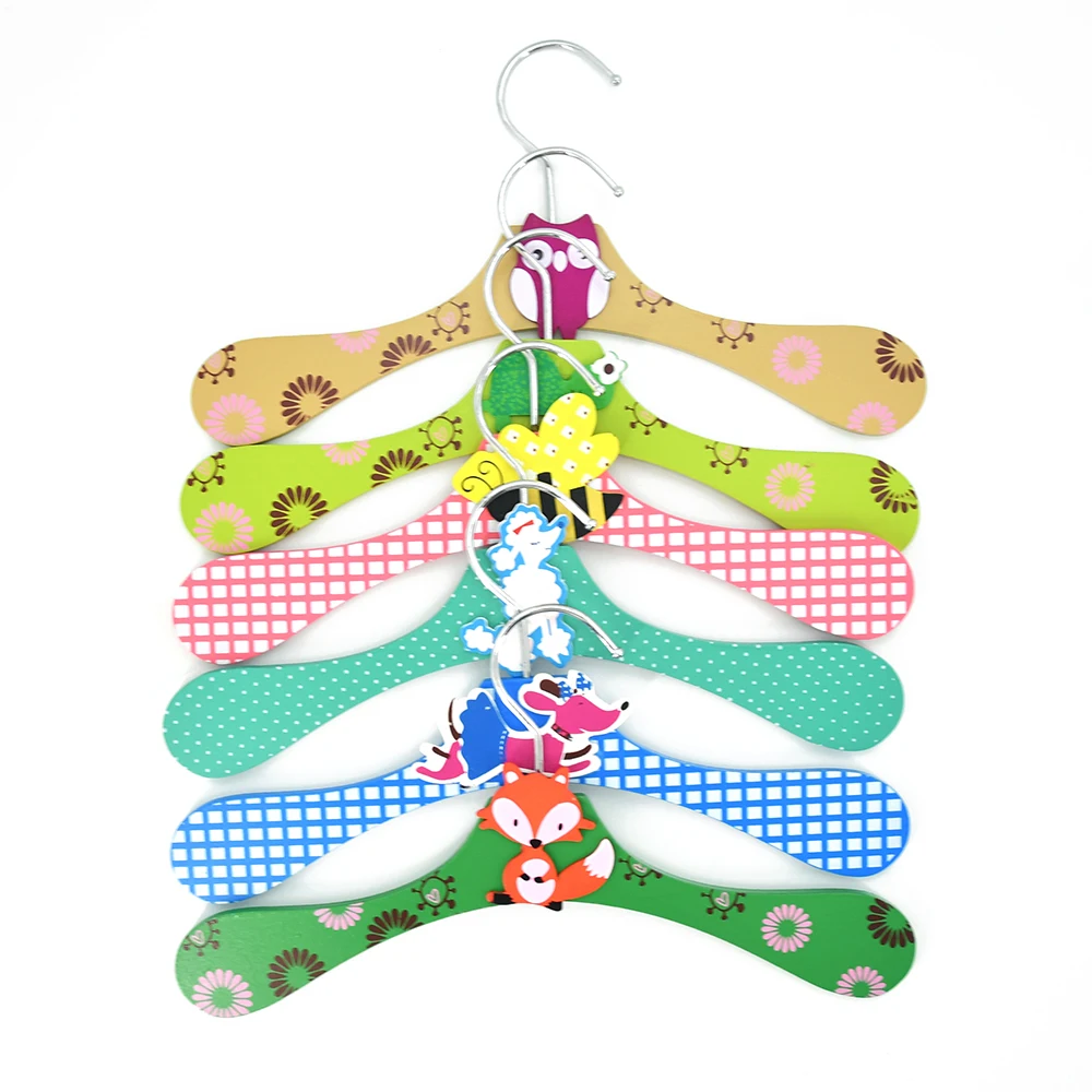 lovely cartoon wooden kids clothes hanger for Branding clothes