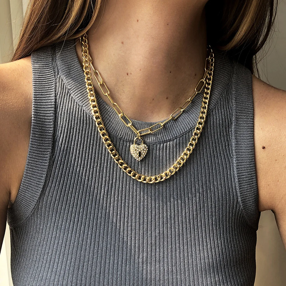 Hot western cross border alloy choker personality simple geometry heart locket pendant chunky chain necklace for women girls
Hot western cross border alloy choker personality simple geometry heart locket pendant chunky chain necklace for women girls