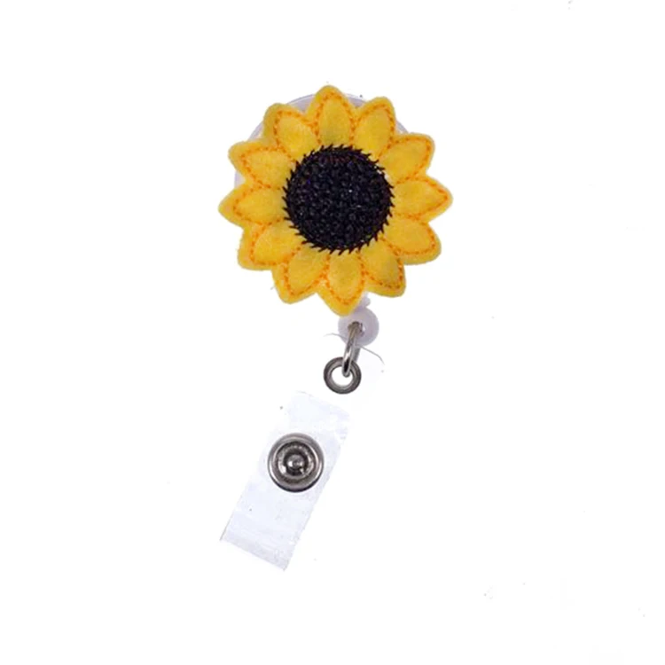 Wholesale Sunflower Shape School Student Gift Yellow Felt ID Retractable badge Holder/Reel With Clip
Wholesale Sunflower Shape School Student Gift Yellow Felt ID Retractable badge Holder/Reel With Clip