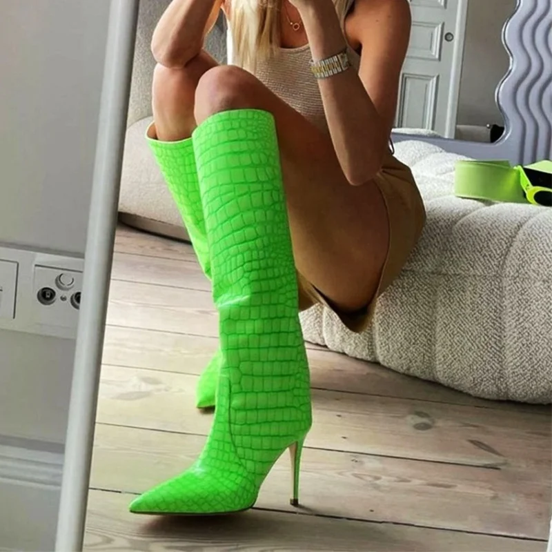 Hotest fashion women high heel faux croc pointed toe green sexy fall boots wholesale high heels shoes for women, Customized color
Hotest fashion women high heel faux croc pointed toe green sexy fall boots wholesale high heels shoes for women, Customized color