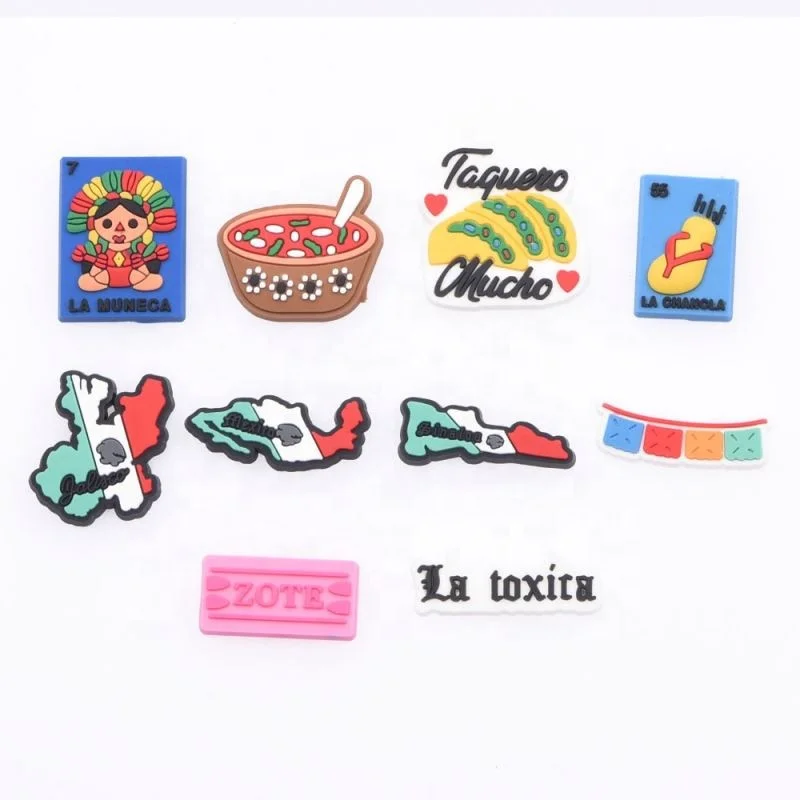 Wholesale Mexican Popular Shoe Charm fit for Clog Decoration Custom Shoe Charm for Sandal Decoration Famous Soap Shoe Charm, Customized color
Wholesale Mexican Popular Shoe Charm fit for Clog Decoration Custom Shoe Charm for Sandal Decoration Famous Soap Shoe Charm, Customized color