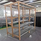 Strong Australia Style Metal Powder Coated Mesh Back Panel Supermarket Shelf With Wire Shelf