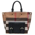 Brand Womens Canvas Handbags Girls Crossbody Satchels Shoulder Bags Ladies Work Tote Bag Briefcase Brown