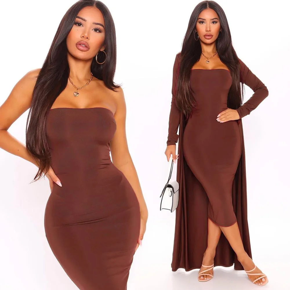 Women coat bra and dress Two piece suit solid color winter autumn long dresses Plus size 2021 new arrivals
Women coat bra and dress Two piece suit solid color winter autumn long dresses Plus size 2021 new arrivals