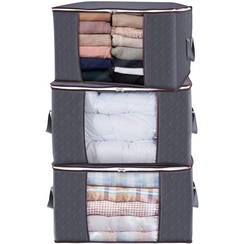 Foldable Clothes Storage Container Large Capacity Under Bed Clothes Storage Bag for Bedding Clothes Towels, Grey
Foldable Clothes Storage Container Large Capacity Under Bed Clothes Storage Bag for Bedding Clothes Towels, Grey
