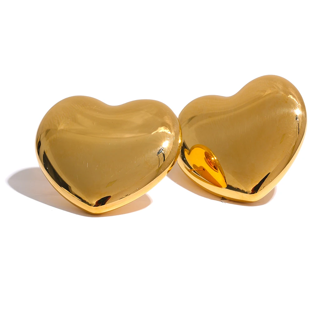 JINYOU 1050 25mm Big Heart Stud Earrings Stainless Steel Bright Smooth Metal Waterproof Fashion Gold Color Charm Lovely Jewelry
JINYOU 1050 25mm Big Heart Stud Earrings Stainless Steel Bright Smooth Metal Waterproof Fashion Gold Color Charm Lovely Jewelry