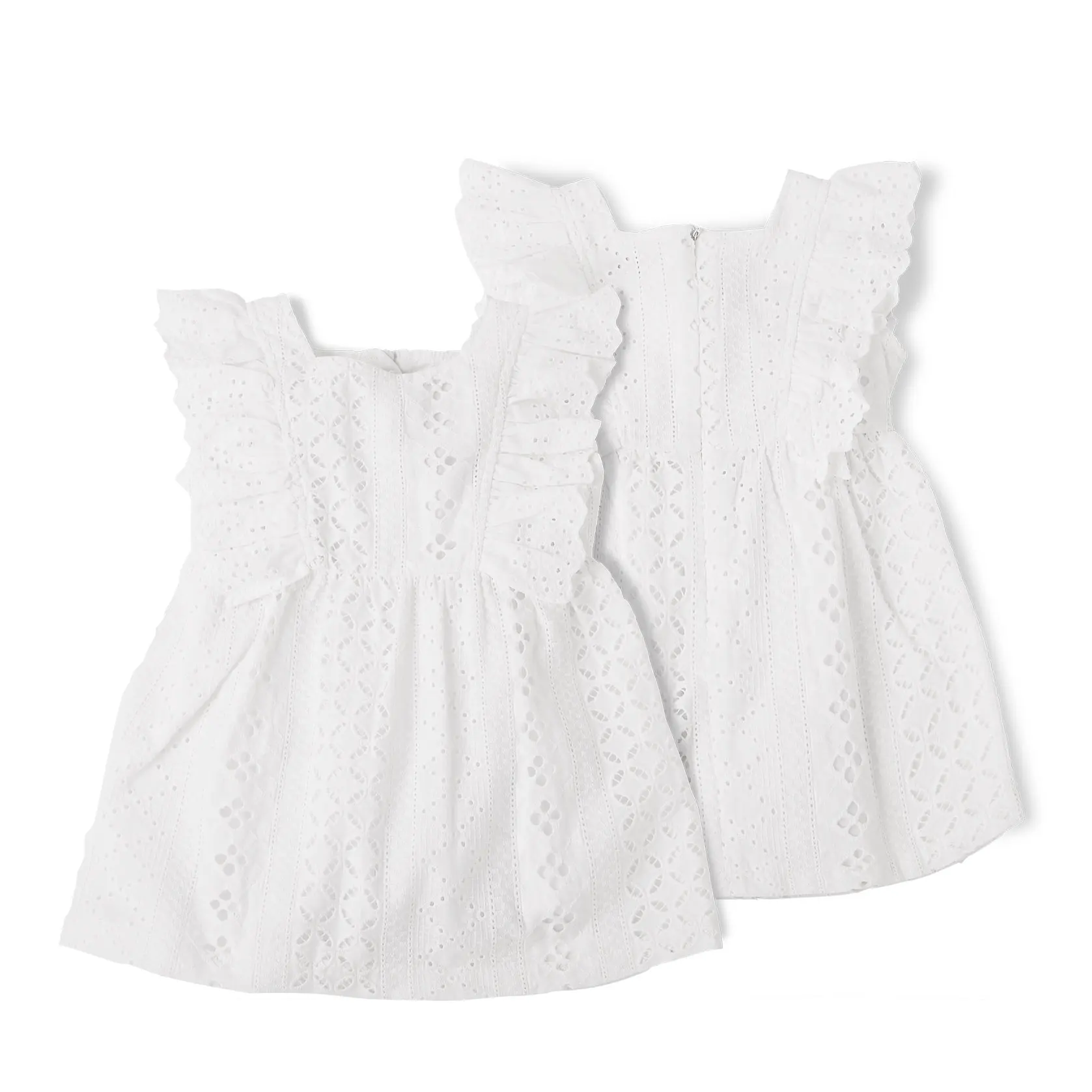 Petelulu new arrival ruffle white color invisible zipper 0-36 months 100% cotton baby girl dress
Petelulu new arrival ruffle white color invisible zipper 0-36 months 100% cotton baby girl dress