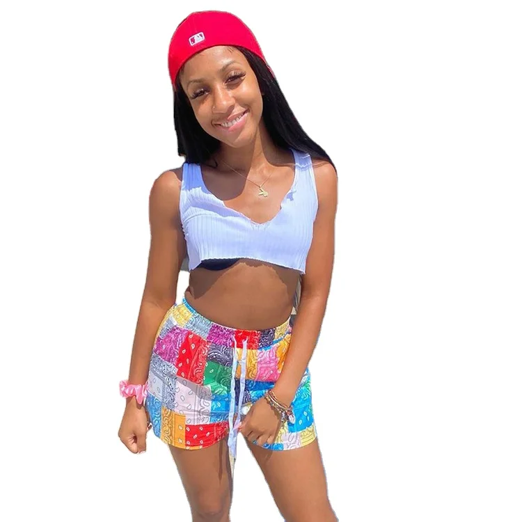Summer Casual Colorblock Patchwork Printed Loose Beach Sweat Hot Pant Short Pants Women Shorts, Blue,pink
Summer Casual Colorblock Patchwork Printed Loose Beach Sweat Hot Pant Short Pants Women Shorts, Blue,pink
