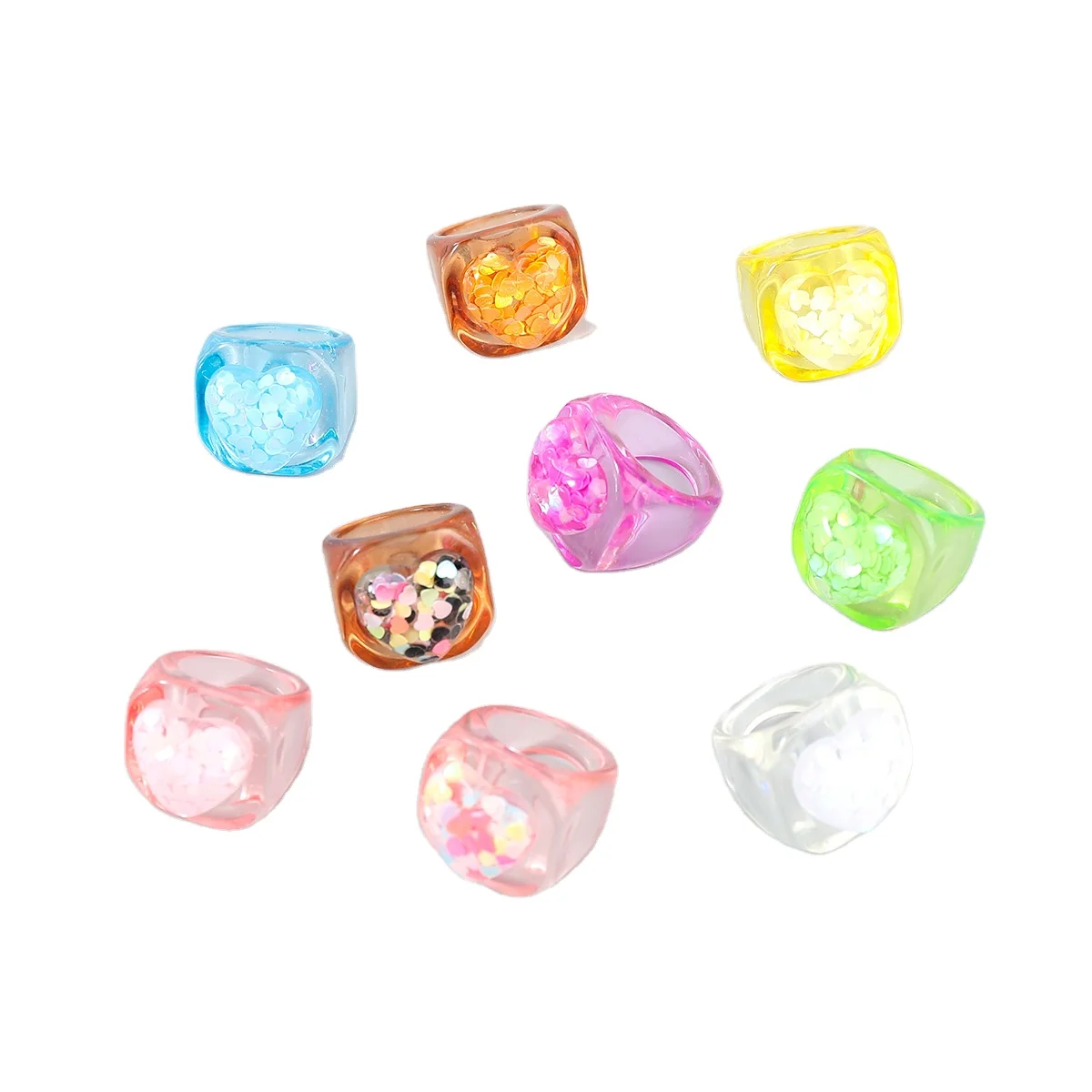 New Colorful Candy Color Ring Women's Personality Fashion Acrylic Rings, Picture shows
New Colorful Candy Color Ring Women's Personality Fashion Acrylic Rings, Picture shows