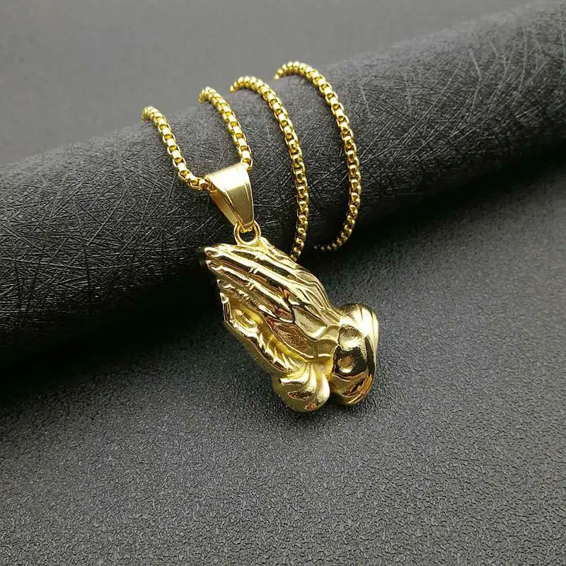 RFJEWEL 2021 New Arrival Hip Hop Stainless Steel Gold plated Catholic prayer Buddhist hand pendant for men
RFJEWEL 2021 New Arrival Hip Hop Stainless Steel Gold plated Catholic prayer Buddhist hand pendant for men