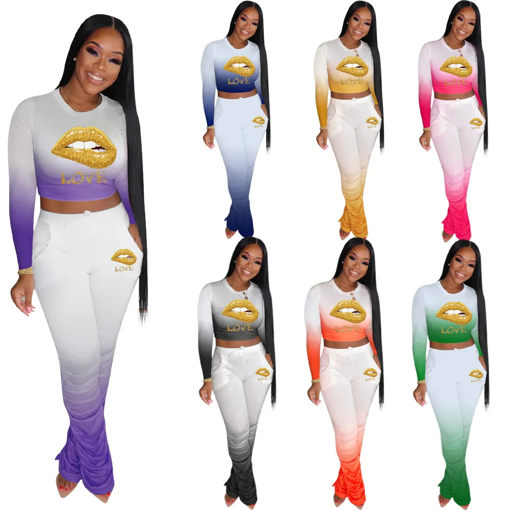 9S4U woman casual sport suits hot sales Lips print stacked Long sleeve 2 piece set Women clothing, Customized color
9S4U woman casual sport suits hot sales Lips print stacked Long sleeve 2 piece set Women clothing, Customized color