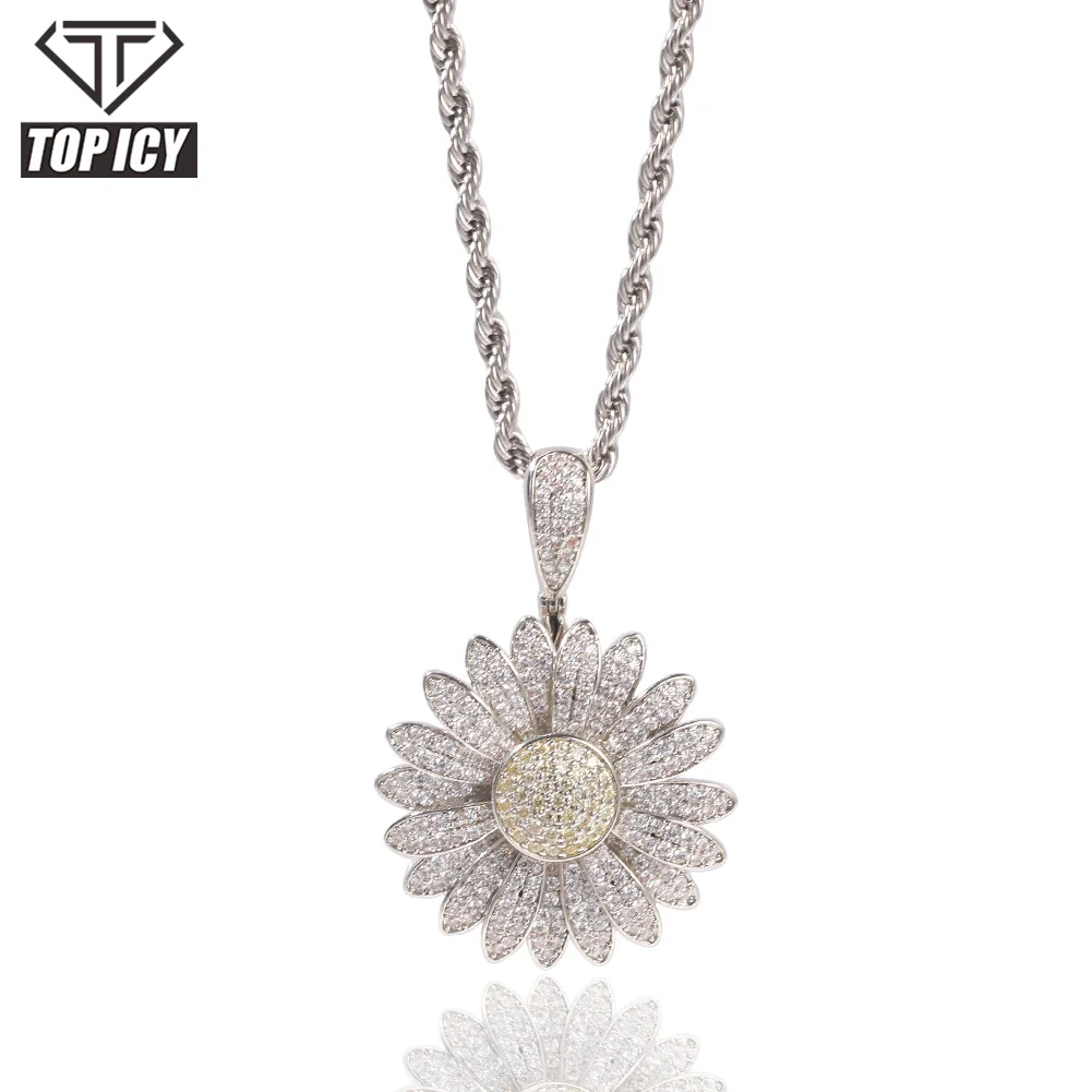 Iced Out 18K Gold White Gold plated charm pendants for necklace little daisy pendant Cubic Zircon New Design, Gold, silver
Iced Out 18K Gold White Gold plated charm pendants for necklace little daisy pendant Cubic Zircon New Design, Gold, silver
