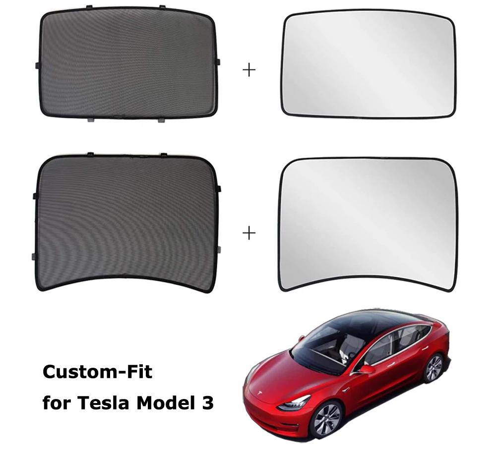 Glass Roof Sunshade For Tesla Model Overhead Roof Sun Shade For