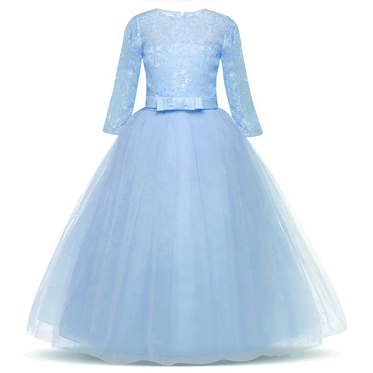 New flower girl wedding princess dress Hollow design girls party long dresses Girls' solid color prom party dress, Blue
New flower girl wedding princess dress Hollow design girls party long dresses Girls' solid color prom party dress, Blue