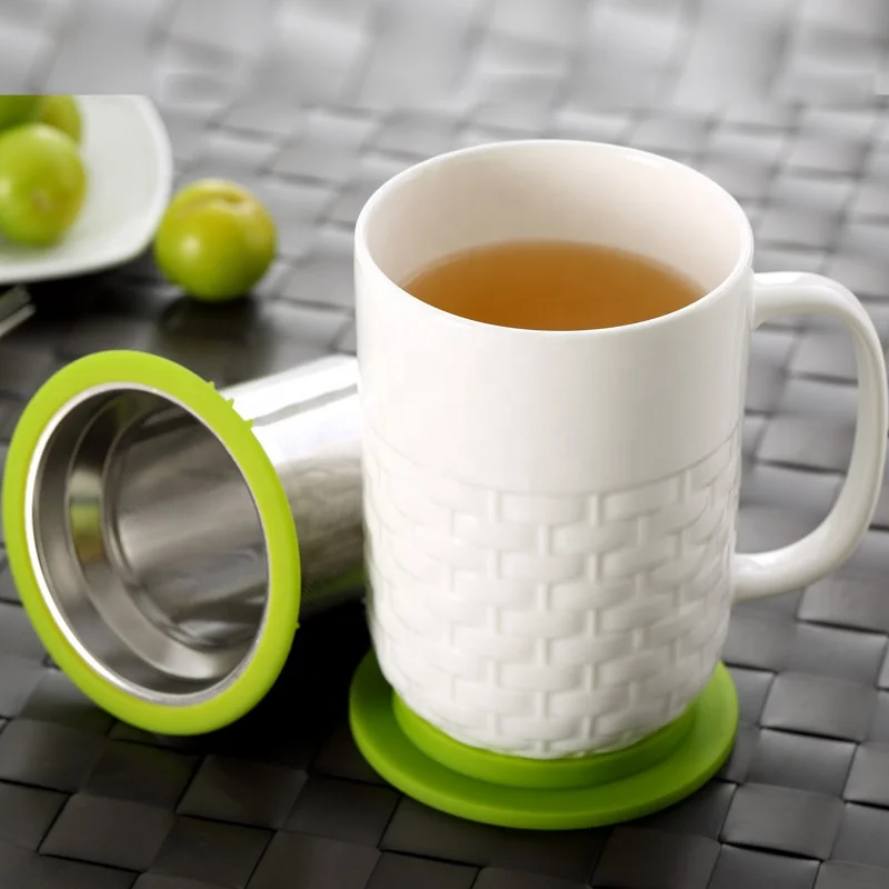 13-14oz ceramic coffee tea cup mug with infuser silicone lid print custom logo, Assorted silicone color
13-14oz ceramic coffee tea cup mug with infuser silicone lid print custom logo, Assorted silicone color