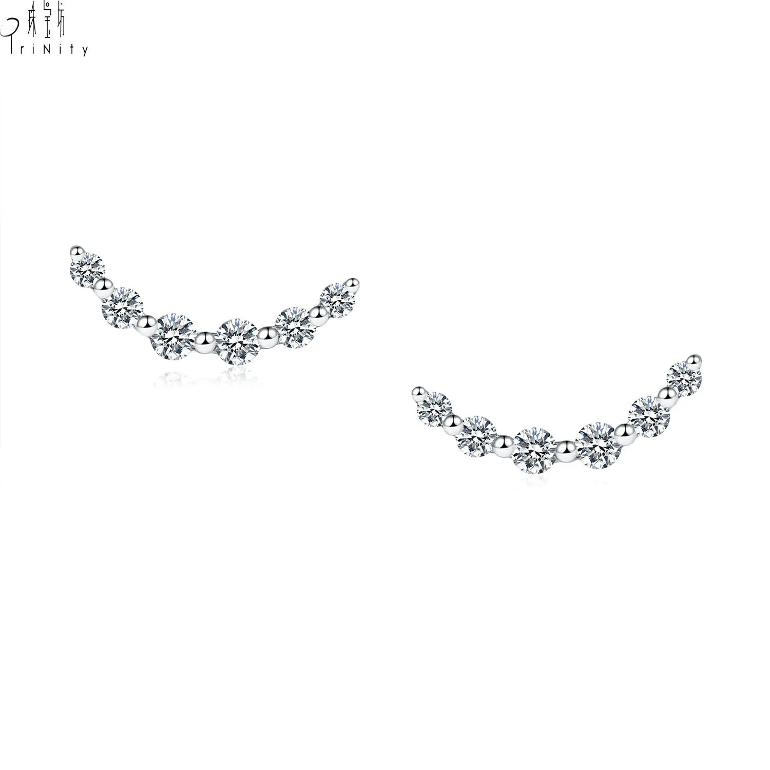 New Products Simple Design Smile Diamond Stud Earring 18K White Gold Earring Jewellery
New Products Simple Design Smile Diamond Stud Earring 18K White Gold Earring Jewellery
