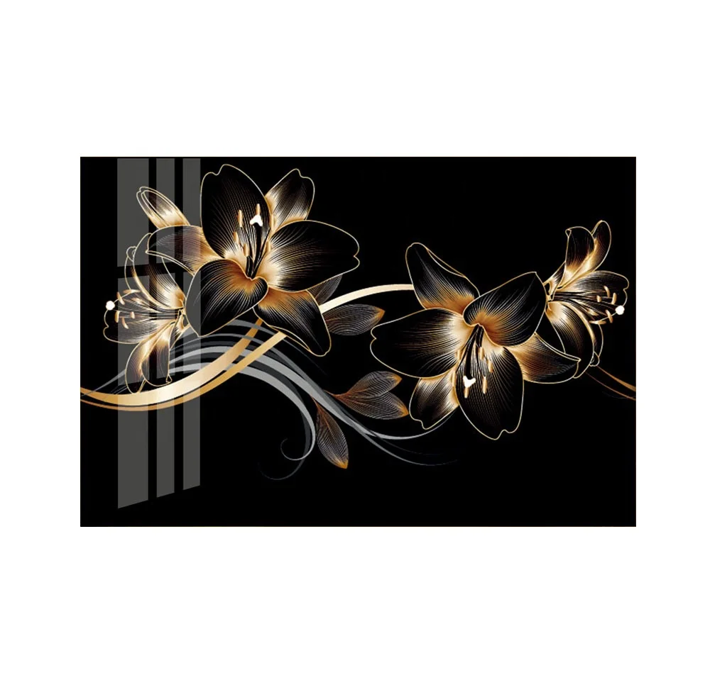 Living Room Modern Home Decor Black Golden Flower Wall Art Nordic Wall Pictures crystal acrylic glass painting
Living Room Modern Home Decor Black Golden Flower Wall Art Nordic Wall Pictures crystal acrylic glass painting