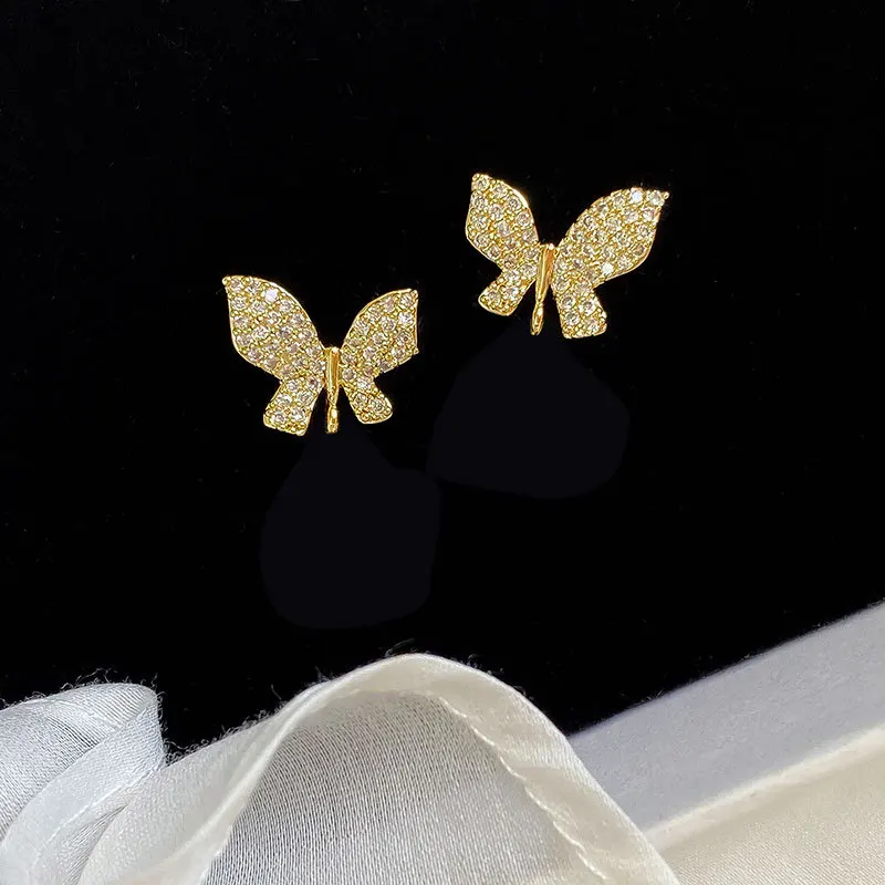 2021 new designs gold plated 925 sterling silver diamond CZ butterfly stud earrings
2021 new designs gold plated 925 sterling silver diamond CZ butterfly stud earrings
