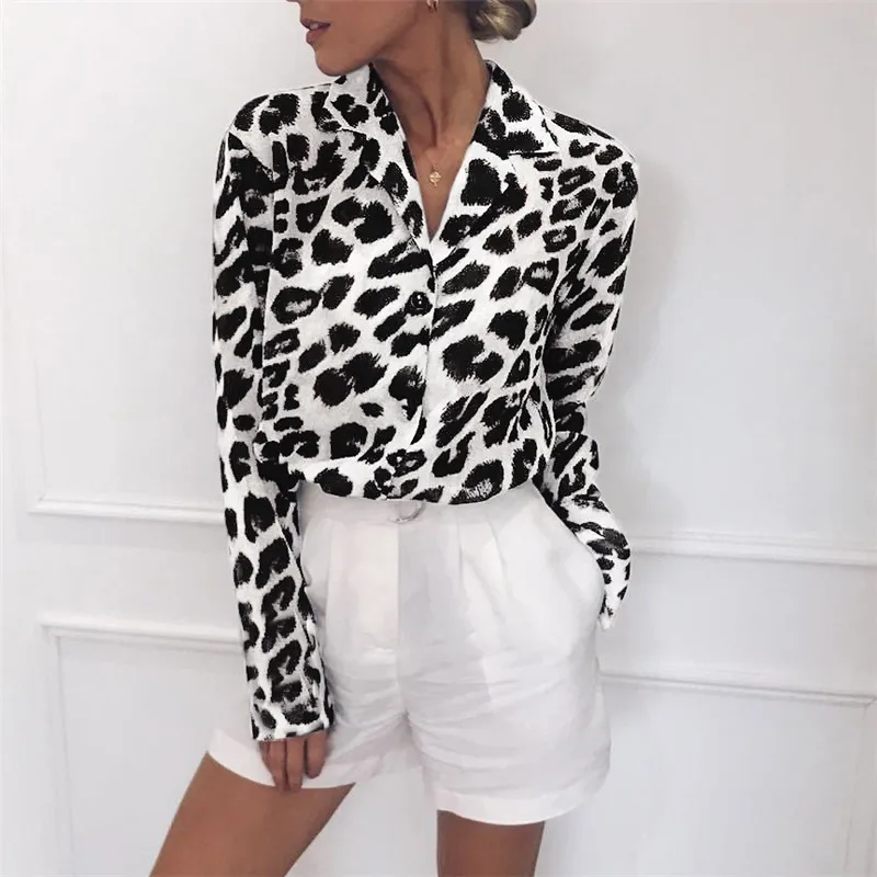 Turn Down Collar Lady Office Shirt Vintage Blouse Long Sleeve Sexy Leopard Print Blouse
Turn Down Collar Lady Office Shirt Vintage Blouse Long Sleeve Sexy Leopard Print Blouse