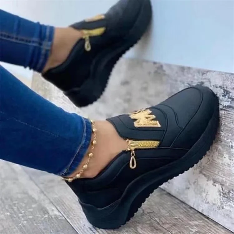 2021 Spring plus size women's shoes flat heel side zipper European&American solid color single shoes low top sneakers, Three colors or customized
2021 Spring plus size women's shoes flat heel side zipper European&American solid color single shoes low top sneakers, Three colors or customized