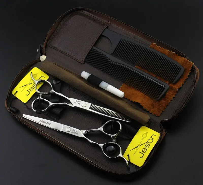 JASON HA-21 left hand professional 5.5inch/6.0inch straight handle barber hair cutting/thinning scissors kit with leather case
JASON HA-21 left hand professional 5.5inch/6.0inch straight handle barber hair cutting/thinning scissors kit with leather case