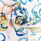Custom quantity assured digital printed white silk chiffon fabric