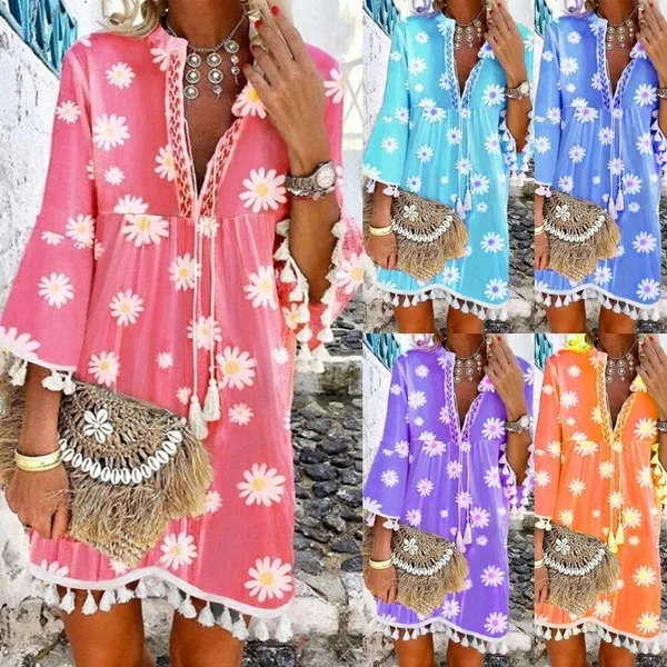 ecowalson Women's Casual Print Dresses Ladies Plus Size Loose Print Long Flare Sleeve V-collar Button Vintage Casual Boho Mini
ecowalson Women's Casual Print Dresses Ladies Plus Size Loose Print Long Flare Sleeve V-collar Button Vintage Casual Boho Mini