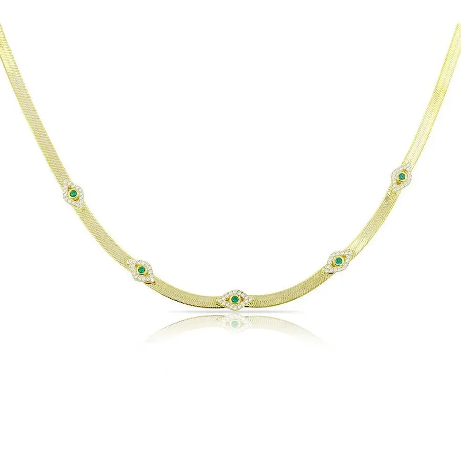 micro pave cz lucky lovely small evil eye charm 5 pcs gold plated herringbone chain eye necklace, Customized
micro pave cz lucky lovely small evil eye charm 5 pcs gold plated herringbone chain eye necklace, Customized