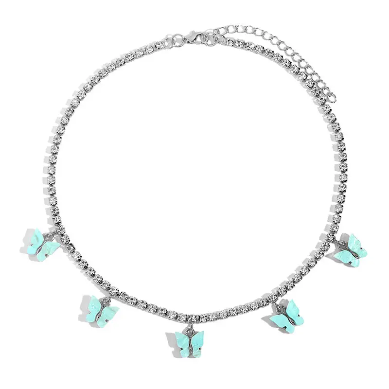 2020 Necklace Shiny Tennis Chain Multiple Color Acrylic Resin Rhinestone Butterfly Jewelry Pendant Necklace, 4 colors
2020 Necklace Shiny Tennis Chain Multiple Color Acrylic Resin Rhinestone Butterfly Jewelry Pendant Necklace, 4 colors