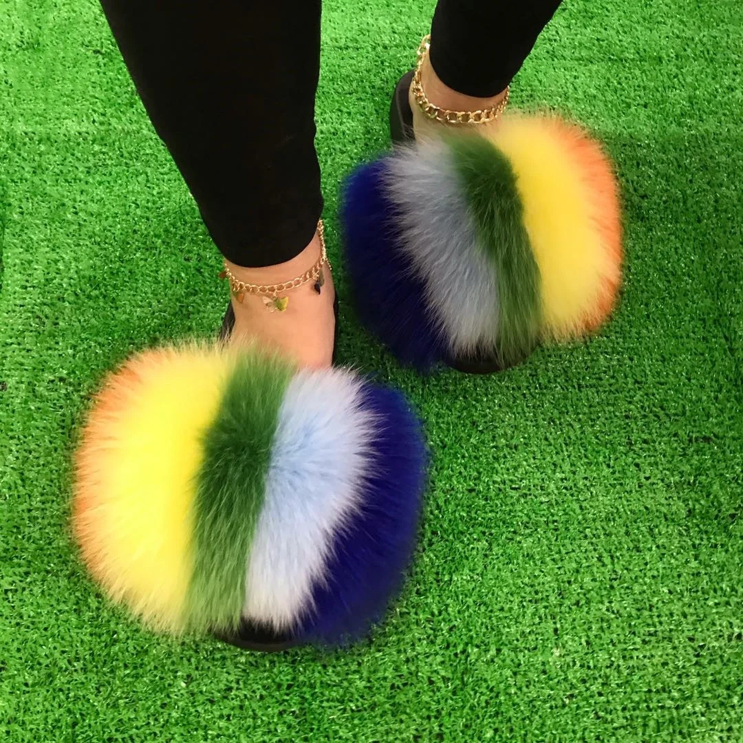 Fur slippers with strap mix color fox fur slipper fox fur shoe slippers, Color matching or can be customized according to requirements
Fur slippers with strap mix color fox fur slipper fox fur shoe slippers, Color matching or can be customized according to requirements