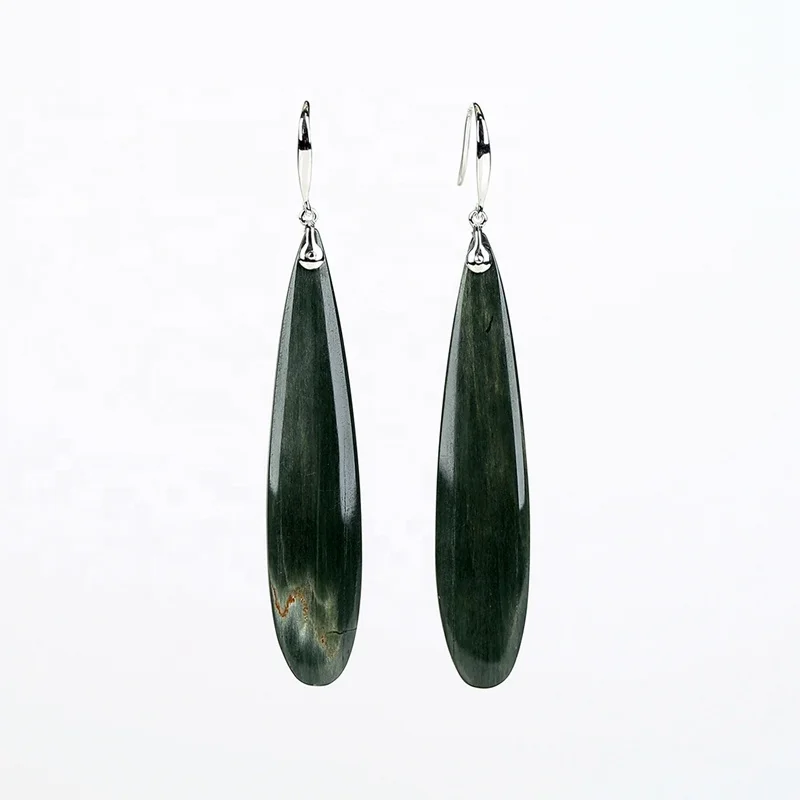 New design Green-Wood-Fossil Drilled Teardrop 925 Sterling Silver Earrings, , 11.0g
New design Green-Wood-Fossil Drilled Teardrop 925 Sterling Silver Earrings, , 11.0g