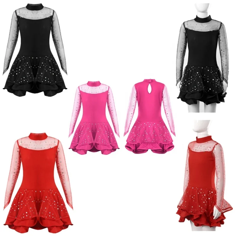 Girls See-through Mesh Long Sleeve Latin Dance Costumes Ballet Tango Rumba Ballroom Dance Dress
Girls See-through Mesh Long Sleeve Latin Dance Costumes Ballet Tango Rumba Ballroom Dance Dress
