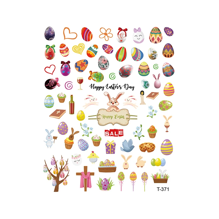 T 371-378 Easter Bunny eggs Beautiful maple leaf Turkey squirrel hat cake new 3D back glue nail enhancement sticker, As pictures show
T 371-378 Easter Bunny eggs Beautiful maple leaf Turkey squirrel hat cake new 3D back glue nail enhancement sticker, As pictures show